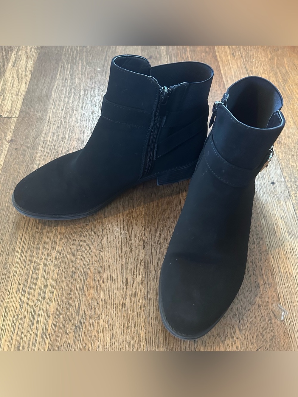 Top Moda Black Faux Suede Ankle Boots Women’s Size 8